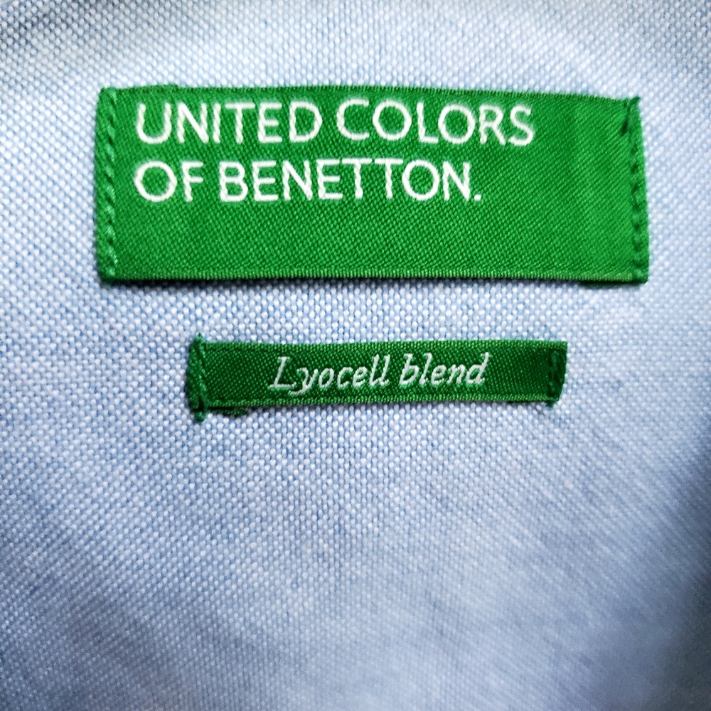 United Colors of Benetton Plaid Button Down Shirt M - Picture 4 of 6